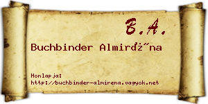 Buchbinder Almiréna névjegykártya